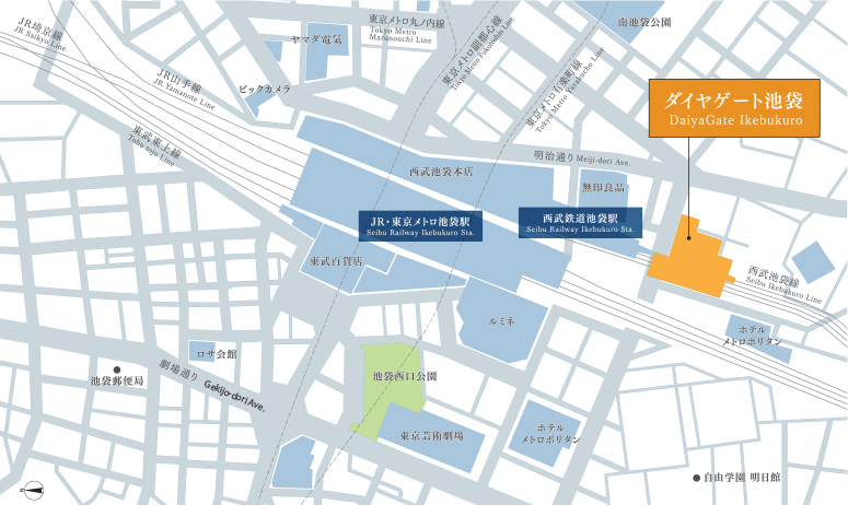ダイヤゲート池袋周辺地図